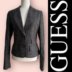 GUESS Herringbone Donegal Tweed Blazer, Size L, MSRP $125